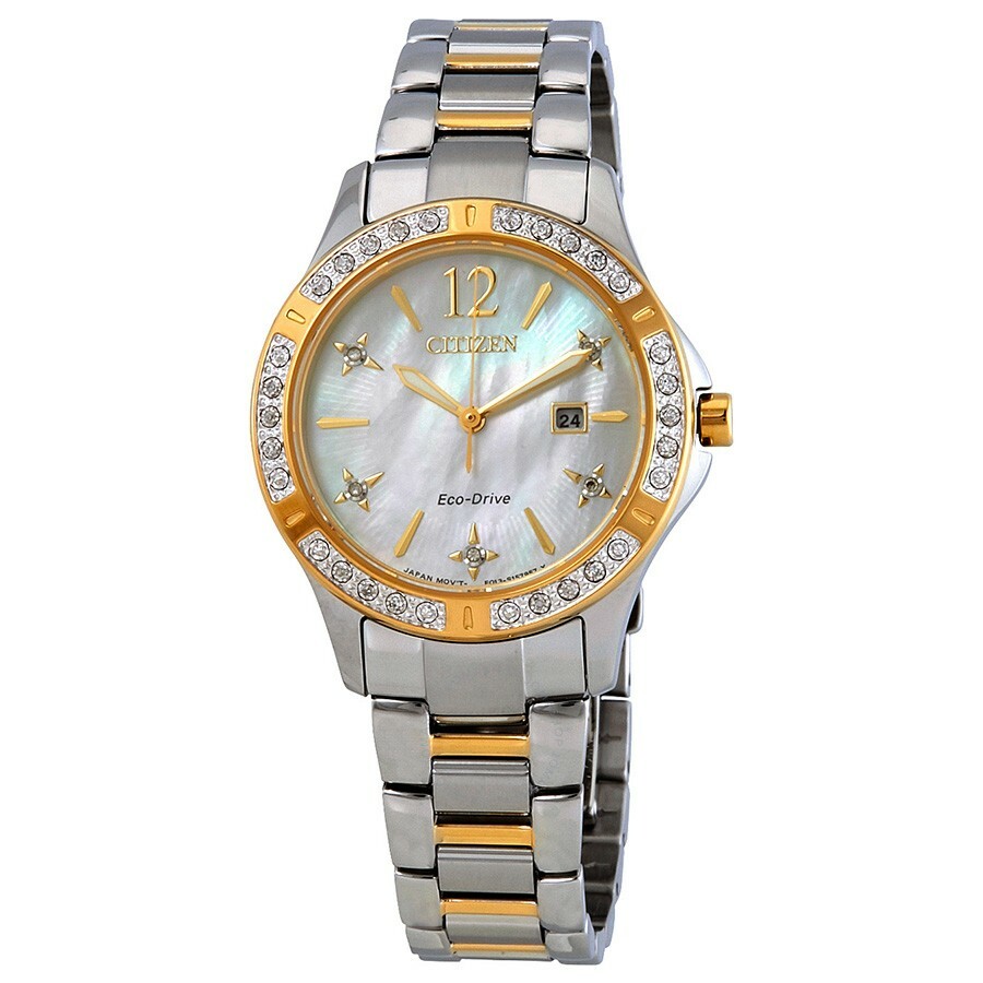 Citizen Eco-Drive Women's Elektra Diamond Accent MOP Dial 32mm Watch EW2514-59D 13205130298 | eBay