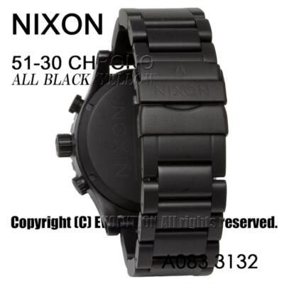 Pre-owned Nixon [] Watch 51-30 Chrono: All Black/yellow A083-3132-00 Men's Japan