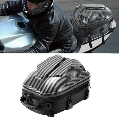 1PCS Carbon Fiber Motorcycle Backpack Helmet Bag 15-20L Hard Shell Crossbody Bag