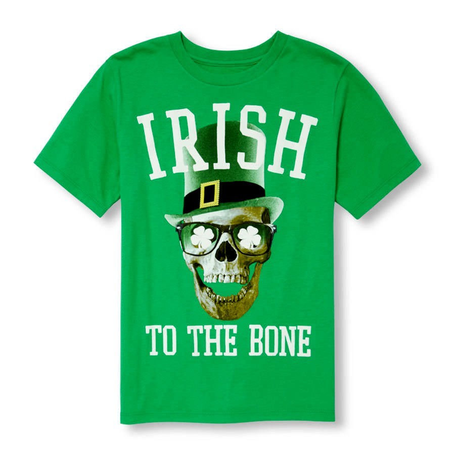 ФУТБОЛКА THE CHILDRENS PLACE BOY IRISH TO THE BONE XS-XXL 4–16 ДЕНЬ СВЯТОГО ПАТРИКА