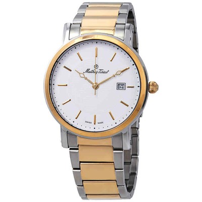 Мужские часы Mathey-Tissot City с металлическим белым циферблатом HB611251MBI