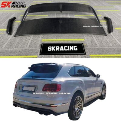 Real Carbon Fiber Rear Trunk Spoiler Roof Wing For Bentley Bentayga V8 2017-2020