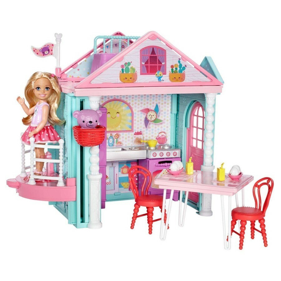 Barbie Chelsea Doll AND House Playset Dolls Accessories Girls Pink Toy
