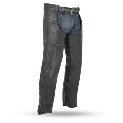 Unisex Motorcycle Nomad Leather Pants Milled Cowhide Biker Chaps