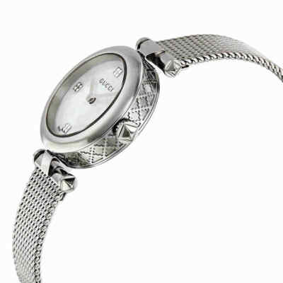 Pre-owned Gucci Diamantissima Mop Dial Ladies Watch Ya141504