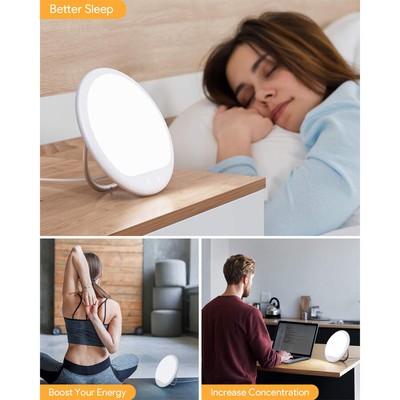 Light Therapy Lamp,Happy Bright White Lamps Adjustable Brightness Touch Control