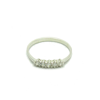Stilvoller Sterling Silber Ring mit 5 Zirkonia massiv punziert 925 handgefertigt