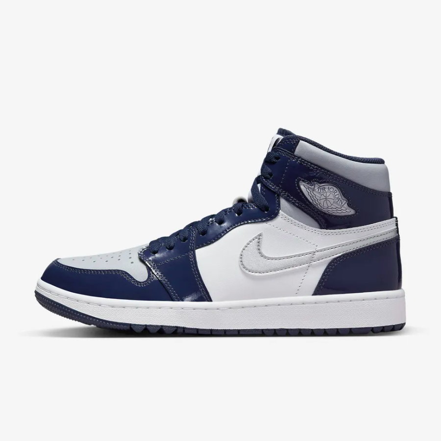 New Nike Jordan 1 Retro High Golf Shoes - Patent Midnight