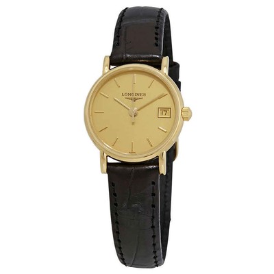Женские часы с циферблатом цвета шампанского Longines Presence L7.490.6.32.0