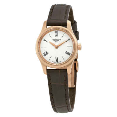 Женские кожаные часы Tissot Tradition с тонким белым циферблатом T0630093601800