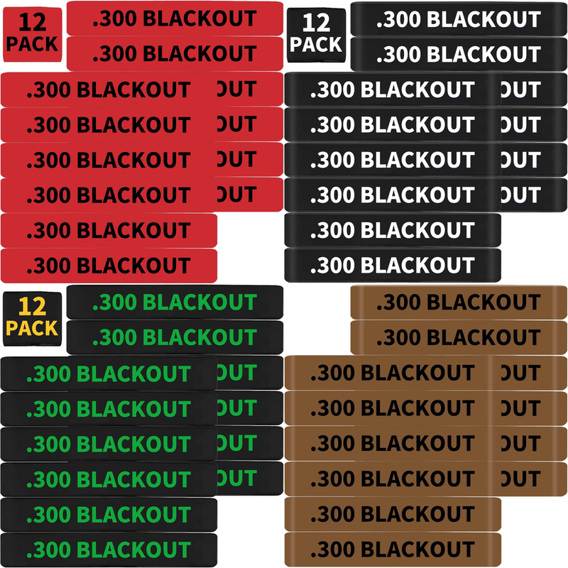 12 Pack 300 Blackout Magazine Marking Bands 300 BLK Magazine Caliber Identificat