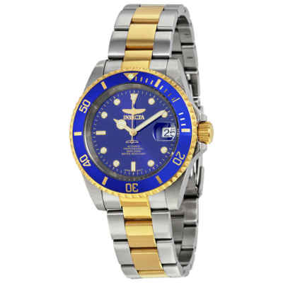 Двухцветные мужские часы Invicta Mako Pro Diver с автоматическим синим циферблатом 8928OB