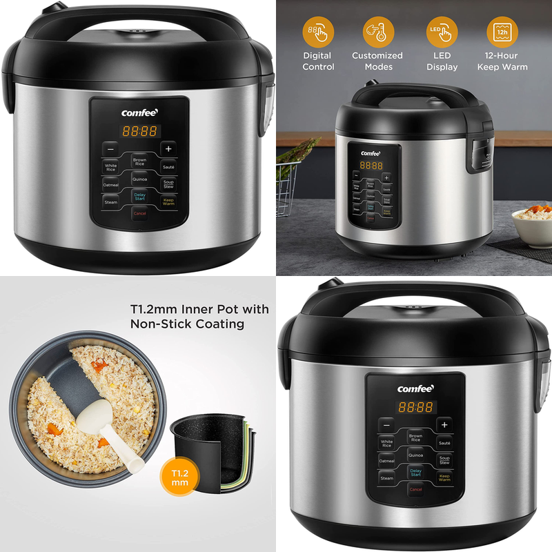 HEAVY DUTY Multi-Use Programmable Rice Cooker Stainless Steel Non Stick Warmer