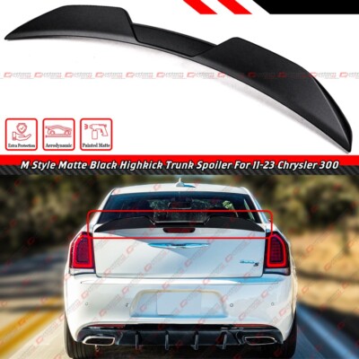 FOR 11-23 CHRYSLER 300 300S SRT8 M STYLE MATTE BLACK HIGHKICK TRUNK SPOILER WING
