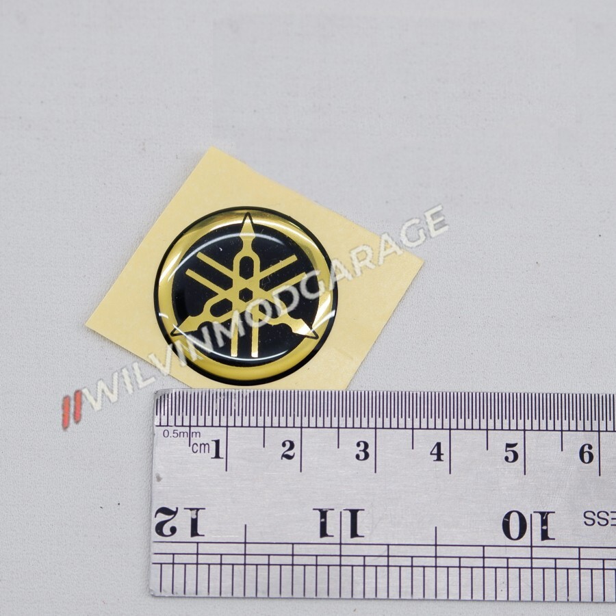 Genuine Parts Yamaha Small Emblem Badge Logo GOLD 1LB-F1737-00 1 Inch Diameter