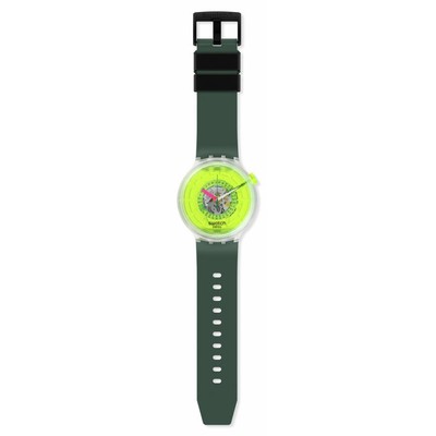 Pre-owned Swatch Big Bold Sb05k400 Blinded By Neon Watch Techno-sphere Gk101 Inspired