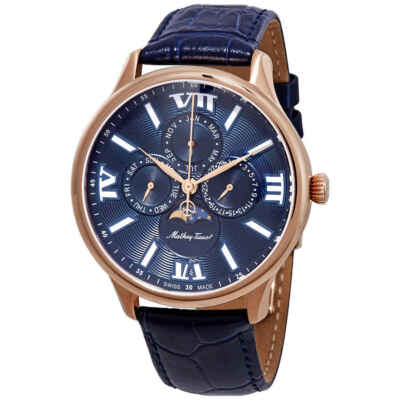 Мужские часы Mathey-Tissot Edmond Moon Phase с синим циферблатом H1886RPBU