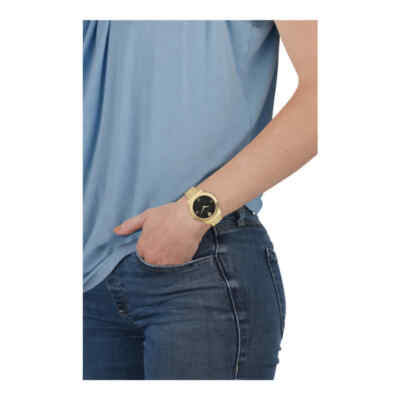 Pre-owned Versace Greca Signature Black Dial Ladies Watch Vevc01121