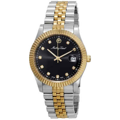 Мужские часы Mathey-Tissot Rolly III с черным циферблатом и кристаллами H710BN