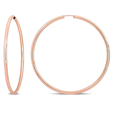 Pre-owned Amour 60mm Hoop Earrings In 14k Rose Gold