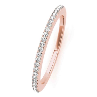 Pre-owned Maulijewels 0.14 Carat Diamond Wedding Band In 14k Rose Gold