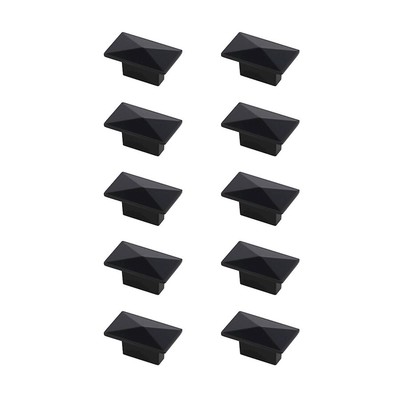 Elegant Decor Perry 2'' Matte Black Rectangle Knob, Set of 10 - KB2026-MB-10PK