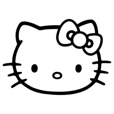 HELLO KITTY permanent sticker decal custom cups car window laptop oracal 651 3''