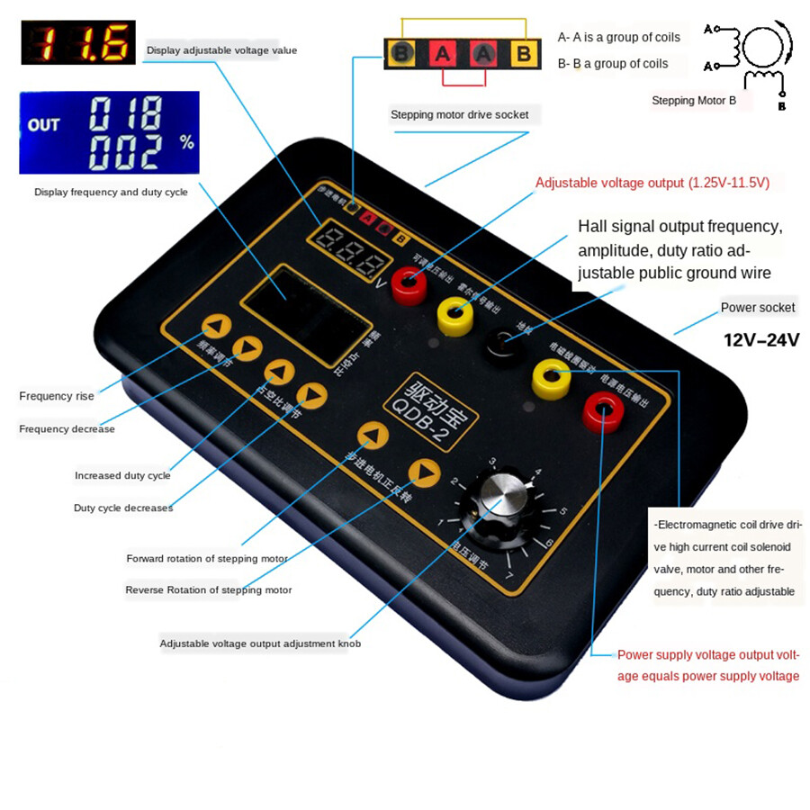 Automobile Ignition Coil Test Injector Solenoid Valve Idle Stepper Motor Tester