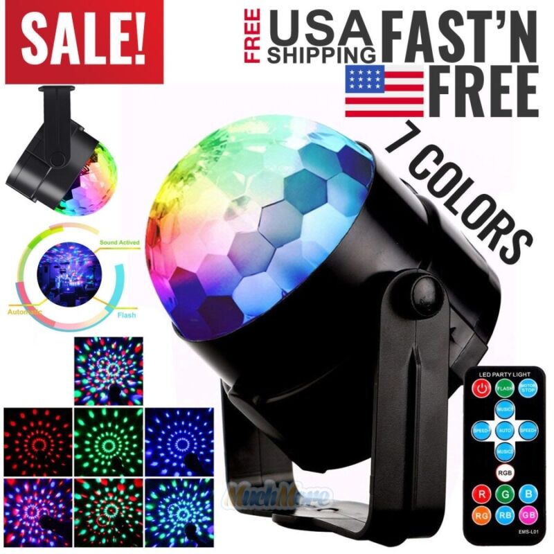 Rgb Disco Party Lights Strobe Led Dj Ball Sound Activated Bulb Dance Lamp 2022