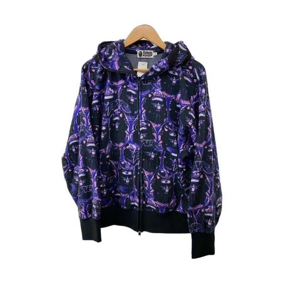 BAPE APE HEAD GRAFFITI SHARK FULL ZIP HOODIE Purple A