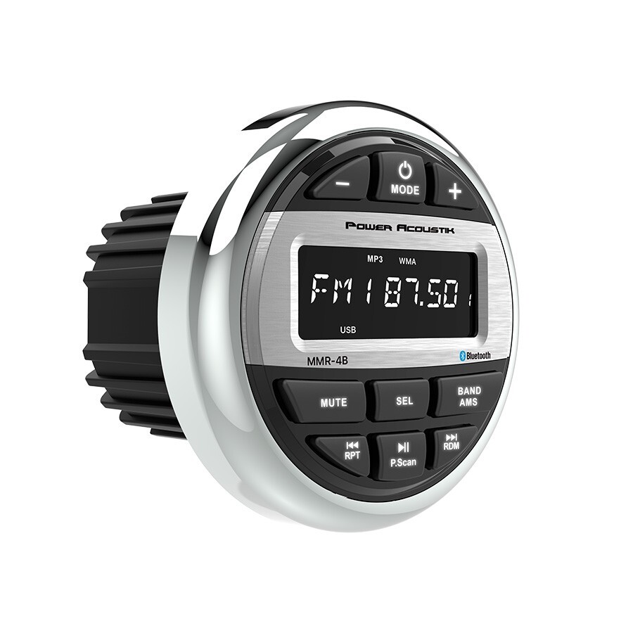 Power Acoustik MMR-4B Marine Boat ATV UTV Digital Media Player Bluetooth AUX USB