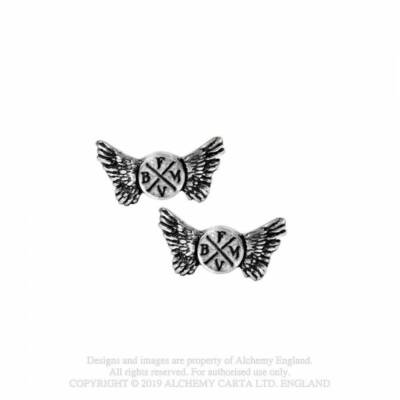 Alchemy Gothic Bullet For My Valentine Wings Pewter Stud Earrings   Local Sto...