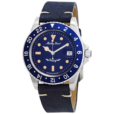Mathey-Винтажные мужские часы Tissot Mathey с автоматическим синим циферблатом H900ATLBU