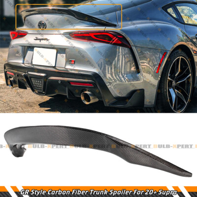 FOR 20-24 TOYOTA SUPRA A90 A91 GR STYLE CARBON FIBER HIGHKICK TRUNK SPOILER WING