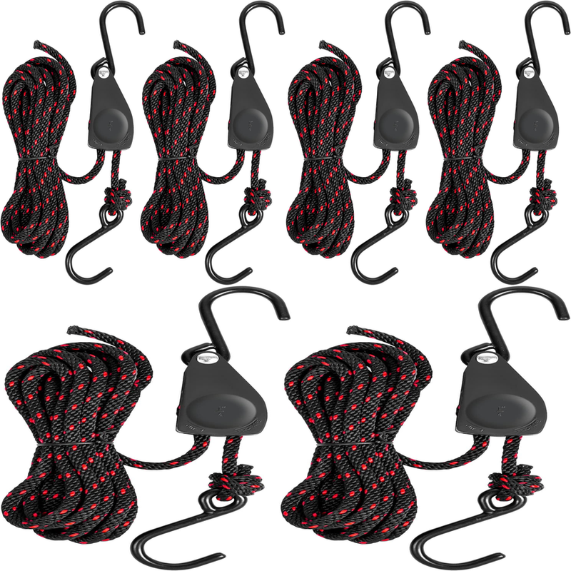 Rope Tie Downs Straps 1/4 Inch Adjustable Rope Ratchet Canoe