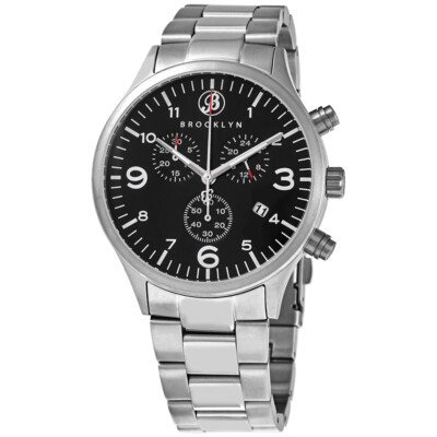 Brooklyn Watch Co. Мужские кварцевые часы Bedford Brownstone с черным циферблатом 308-BLK-3