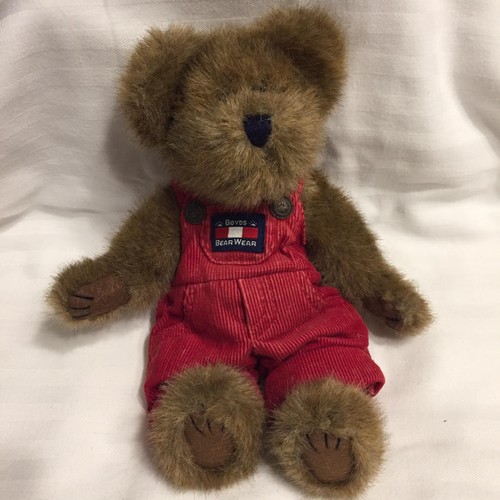 BOYDS BEAR Plush KYLE BERRIMAN #917401 Poseable Retired Red Overalls Excellent