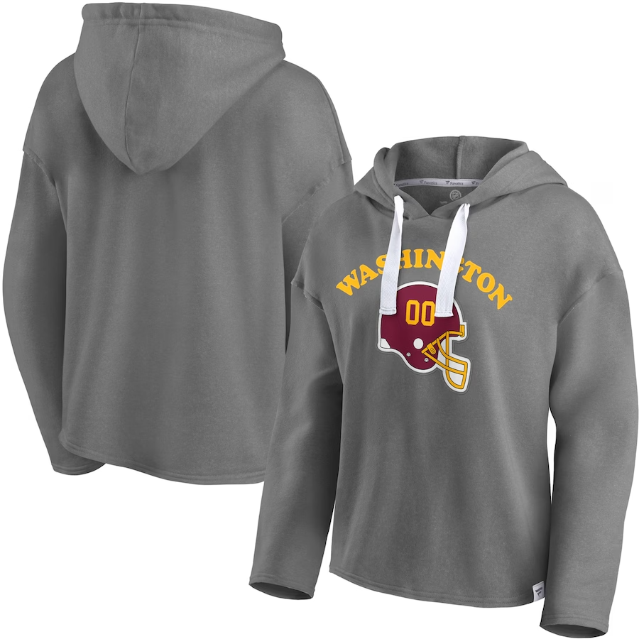 Вашингтон Футбольную Команду Женские Большие Фанатики Фирменная Толстовка С Капюшоном Шлем Серый