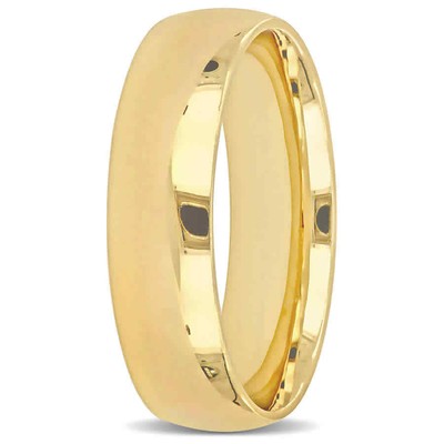 Pre-owned Amour Men's 6mm Finish Wedding Band In 14k Yellow Gold