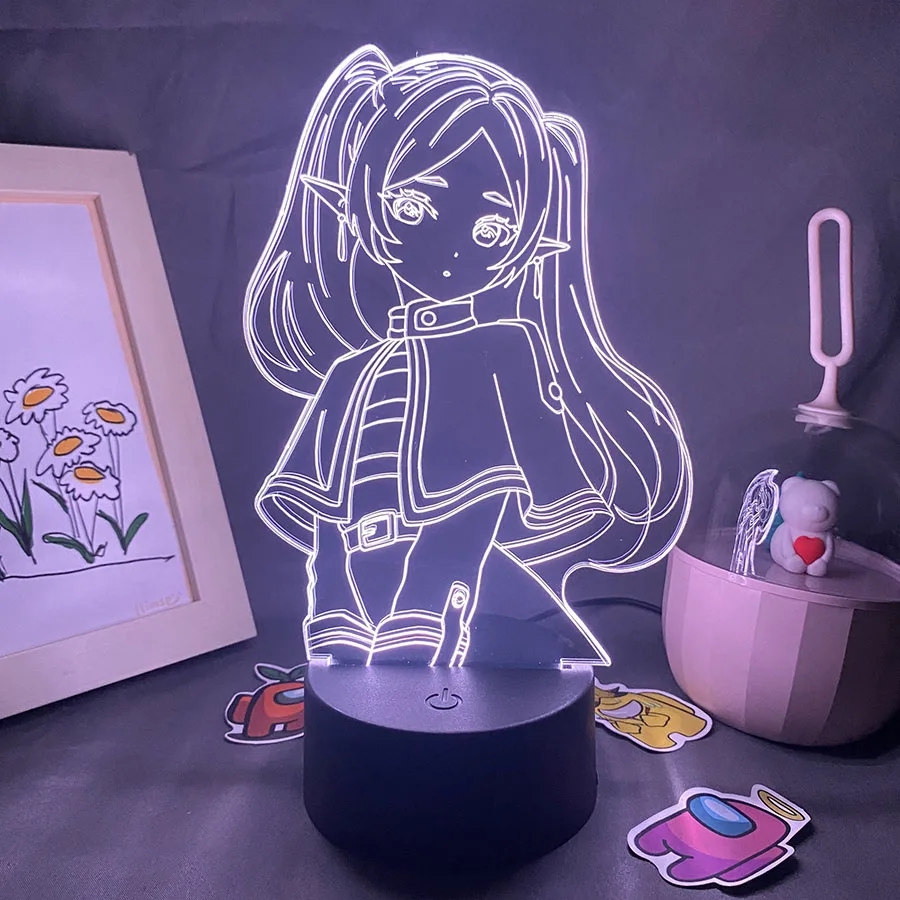 Anime Frieren 3D LED Nachtlichter Geburtstagsgeschenk für Freund Kind Otaku S...