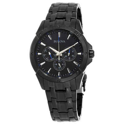 Pre-owned Bulova Classic Multifuction Black Dial Men's Watch 98c121