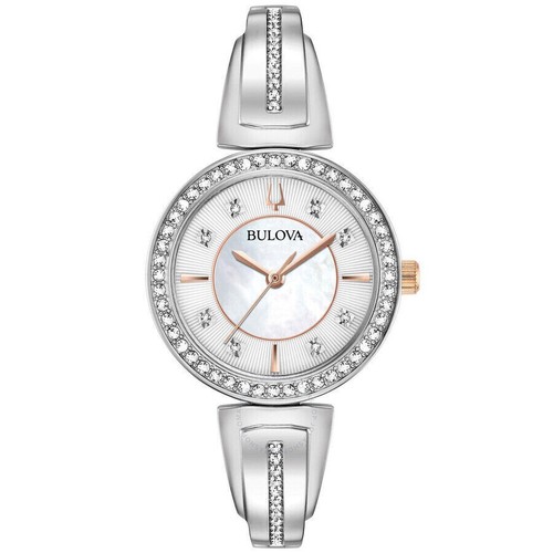Bulova Womens Womens 30mm Quartz Watch and Necklace Set 98X126