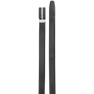 Pre-owned Montblanc Classic Line Men's Smooth Leather Belt In Black