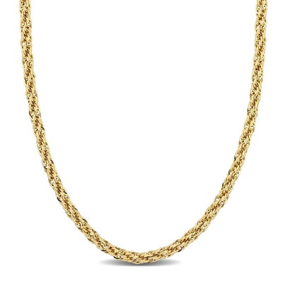 AMOUR AMOUR 4MM INFINITY ROPE CHAIN NECKLACE IN 14K YELLOW GOLD - 22 IN