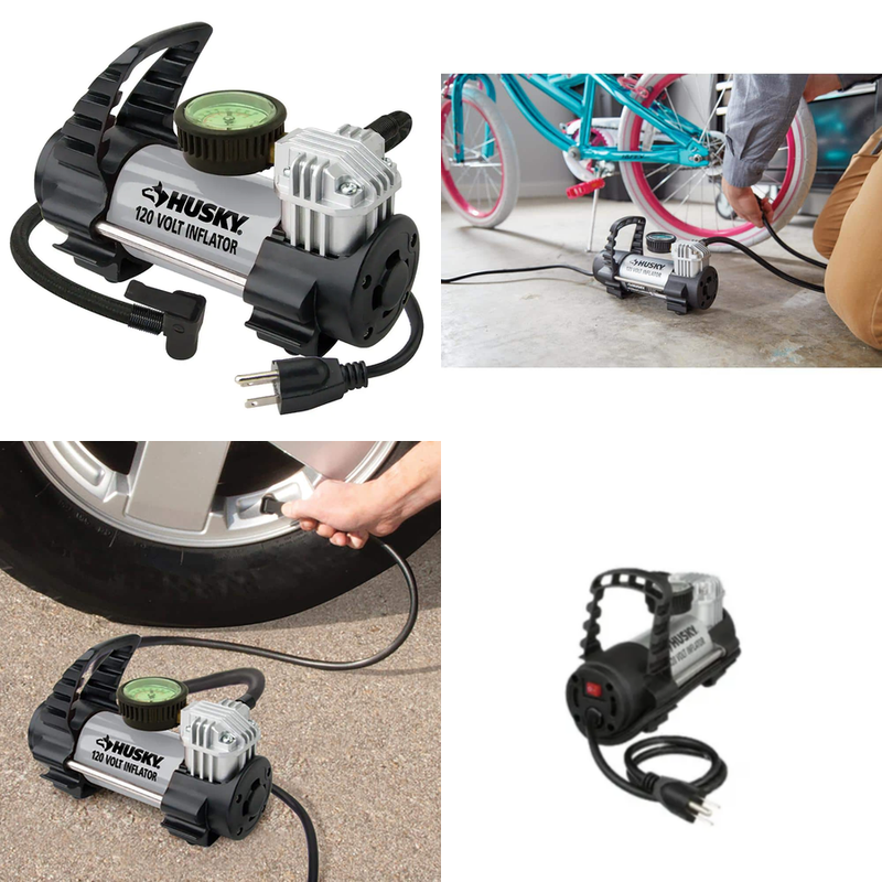120v Inflator Portable Auto Truck Bike Pump 130 Psi