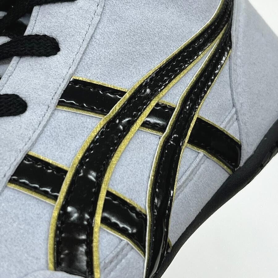 Pre-owned Asics Wrestling Shoes 1083a001 Gray/black(edge:gold) Ex-eo(twr900) Successor In Gray,black(gold)