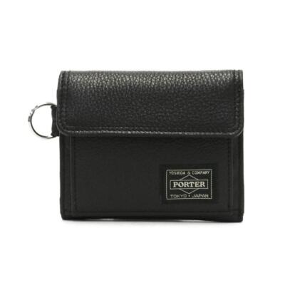 Pre-owned Porter Yoshida Calm Wallet Squid Fold Wallet 041-03122 Black