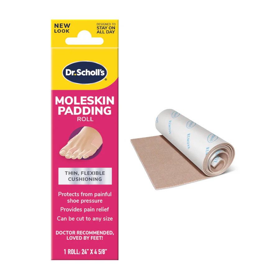 Dr. Scholl's Moleskin Plus Soft Padding Roll Pain Relief 24 in x 4.6 in 1 Ea 3PK