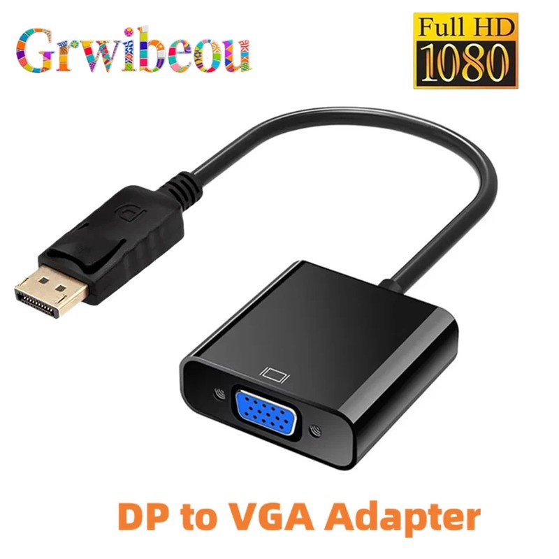 1080 Displayport Display Port DP to VGA Adapter Cable Male to Female Converter