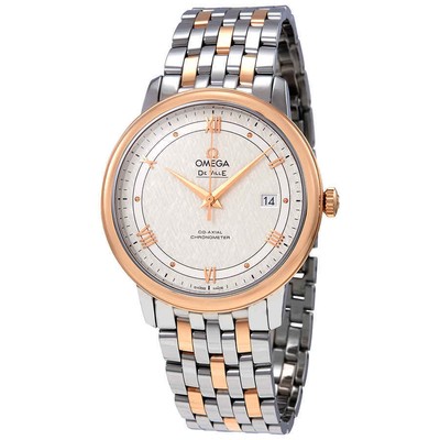Мужские часы Omega De Ville Prestige с автоподзаводом из стали и розового золота 18 карат